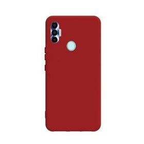 Teleplus Tecno Spark 7 Pro Mat Biye Silikon Kırmızı Kılıf