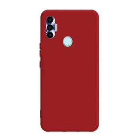 Teleplus Tecno Spark 7 Pro Mat Biye Silikon Kırmızı Kılıf