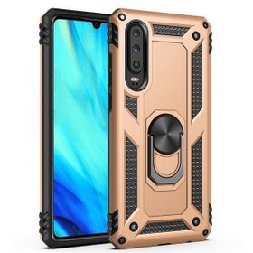 Teleplus Teleplus Huawei P Smart Pro Kılıf Vega Yüzüklü Tank Kapak Gümüş + Nano Ekran Koruyucu