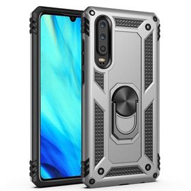Teleplus Teleplus Huawei P Smart Pro Kılıf Vega Yüzüklü Tank Kapak Gümüş + Nano Ekran Koruyucu
