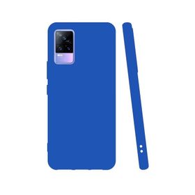 Teleplus Vivo V21E Kılıf Biye Mat Silikon Mavi Kılıf