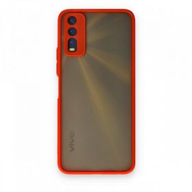 Teleplus Vivo Y11S Hux Kamera Korumalı Silikon Kırmızı Kılıf