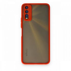 Teleplus Vivo Y11S Hux Kamera Korumalı Silikon Kırmızı Kılıf