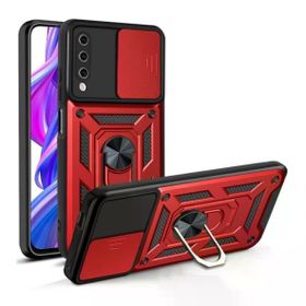Teleplus Vivo Y11S Kamera Korumalı Yüzüklü Tank Pars Silikon Kırmızı Kılıf