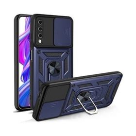 Teleplus Vivo Y11S Kamera Korumalı Yüzüklü Tank Pars Silikon Kırmızı Kılıf