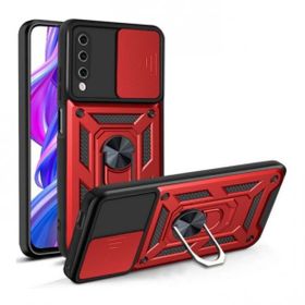 Teleplus Vivo Y11S Kamera Korumalı Yüzüklü Tank Pars Silikon Kırmızı Kılıf