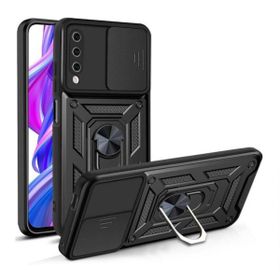 Teleplus Vivo Y11S Kamera Korumalı Yüzüklü Tank Pars Silikon Kırmızı Kılıf
