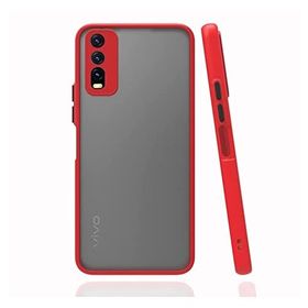 Teleplus Vivo Y11S Montreal Kamera Korumalı Silikon Kırmızı Kılıf