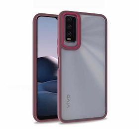 Teleplus Vivo Y11S Renkli Bumper Hybrid Flora Silikon Lacivert Kılıf
