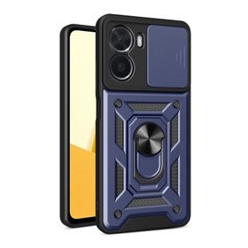 Teleplus Vivo Y16 Kamera Korumalı Yüzüklü Tank Pars Silikon Kırmızı Kılıf