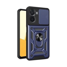 Teleplus Vivo Y16 Kamera Korumalı Yüzüklü Tank Pars Silikon Kırmızı Kılıf