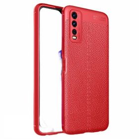 Teleplus Vivo Y20s Kamera Korumalı Deri Dokulu Niss Siyah Nano Ekran Koruyucu ve Silikon Kılıf