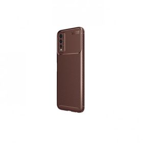 Teleplus Vivo Y20s Kamera Korumalı Karbon Dokulu Negro Silikon Lacivert Kılıf