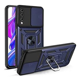 Teleplus Vivo Y20S Kamera Korumalı Yüzüklü Tank Pars Silikon Lacivert Kılıf