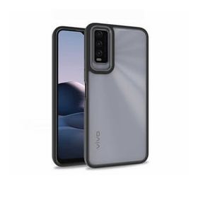 Teleplus Vivo Y20S Renkli Bumper Hybrid Flora Silikon Lacivert Kılıf