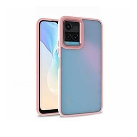 Teleplus Vivo Y21S Renkli Bumper Hybrid Flora Silikon Siyah Kılıf