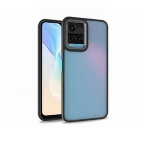 Teleplus Vivo Y32 Renkli Bumper Hybrid Flora Silikon Pembe Kılıf