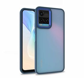 Teleplus Vivo Y33s Renkli Bumper Hybrid Flora Silikon Mor Kılıf