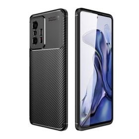 Teleplus Xiaomi 11T Pro Kamera Korumalı Karbon Dokulu Silikon Siyah Cep Telefonu Kılıfı