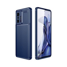 Teleplus Xiaomi 11T Pro Kamera Korumalı Karbon Dokulu Silikon Siyah Cep Telefonu Kılıfı