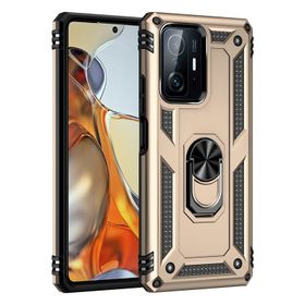 Teleplus Xiaomi 11T Vega Yüzüklü Tank Silikon Rose Altın Cep Telefonu Kılıfı