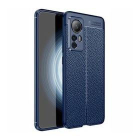 Teleplus Xiaomi 12T Kamera Korumalı Deri Dokulu Silikon Lacivert Kılıf
