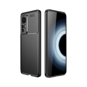 Teleplus Xiaomi 12T Kamera Korumalı Negro Karbon Dokulu Silikon Lacivert Kılıf