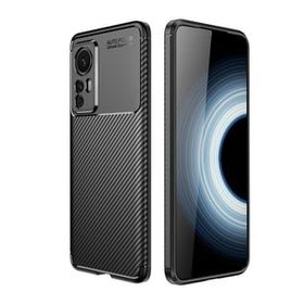 Teleplus Xiaomi 12T Kamera Korumalı Negro Karbon Dokulu Silikon Nano Ekran Koruyucu Lacivert Kılıf