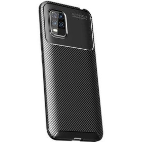 Teleplus Xiaomi Mi 10 Lite 5G Negro Karbon Desenli Silikon Lacivert Nano Ekran Koruyucu Cep Telefonu Kılıfı