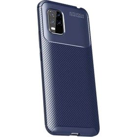 Teleplus Xiaomi Mi 10 Lite 5G Negro Karbon Desenli Silikon Lacivert Nano Ekran Koruyucu Cep Telefonu Kılıfı