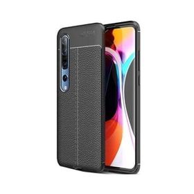 Teleplus Xiaomi Mi 10 Pro Deri Dokulu Silikon Lacivert Kılıf