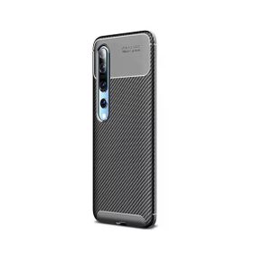 Teleplus Xiaomi Mi 10 Pro Ultra Soft Negro Karbon Silikon ve Tam Kapatan Cam Lacivert Kılıf