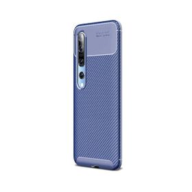 Teleplus Xiaomi Mi 10 Pro Ultra Soft Negro Karbon Silikon ve Tam Kapatan Cam Lacivert Kılıf
