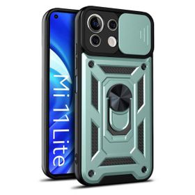 Teleplus Xiaomi Mi 11 Lite Kamera Korumalı Pars Yüzüklü Tank Lacivert Silikon Kılıf