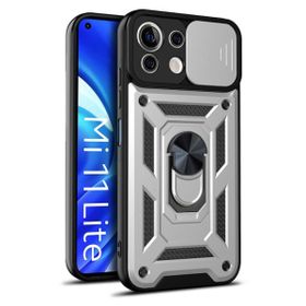 Teleplus Xiaomi Mi 11 Lite Kamera Korumalı Pars Yüzüklü Tank Lacivert Silikon Kılıf