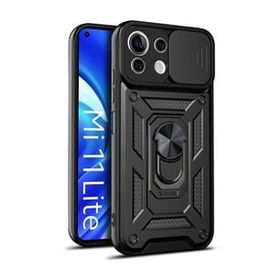 Teleplus Xiaomi Mi 11 Lite Kamera Korumalı Pars Yüzüklü Tank Lacivert Silikon Kılıf