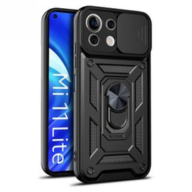 Teleplus Xiaomi Mi 11 Lite Kamera Korumalı Pars Yüzüklü Tank Lacivert Silikon Kılıf