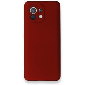 Teleplus Xiaomi Mi 11 Lite Kamera Korumalı Premier Silikon Bordo Nano Ekran Koruyucu Cep Telefonu Kılıfı