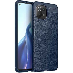 Teleplus Xiaomi Mi 11 Lite Lüks Korumalı Deri Dokulu Lacivert Silikon Cep Telefonu Kılıf