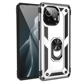 Teleplus Xiaomi Mi 11 Lite Vega Yüzüklü Tank Silikon Gümüş Kılıf