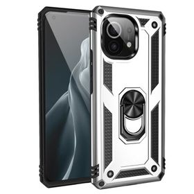 Teleplus Xiaomi Mi 11 Lite Vega Yüzüklü Tank Silikon Gümüş Kılıf