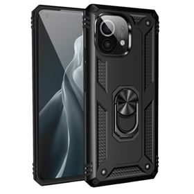 Teleplus Xiaomi Mi 11 Lite Vega Yüzüklü Tank Silikon Gümüş Kılıf
