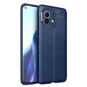 Teleplus Xiaomi Mi 11 Lüks Kamera Korumalı Deri Dokulu Siyah Silikon Cep Telefonu Kılıf