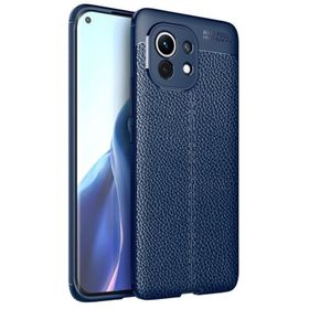 Teleplus Xiaomi Mi 11 Lüks Kamera Korumalı Deri Dokulu Siyah Silikon Cep Telefonu Kılıf