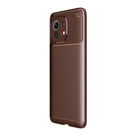 Teleplus Xiaomi Mi 11 Lüks Kamera Korumalı Karbon Lacivert Silikon Cep Telefonu Kılıf