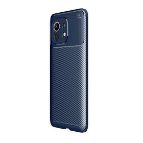 Teleplus Xiaomi Mi 11 Lüks Kamera Korumalı Karbon Lacivert Silikon Cep Telefonu Kılıf