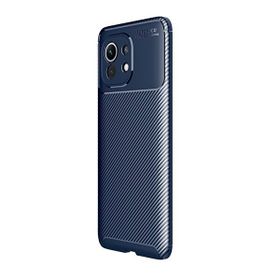 Teleplus Xiaomi Mi 11 Lüks Kamera Korumalı Karbon Lacivert Silikon Cep Telefonu Kılıf