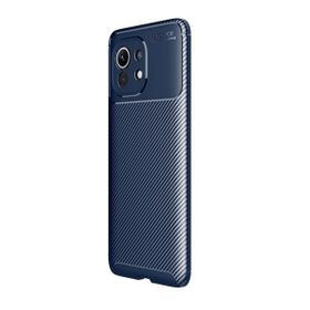 Teleplus Xiaomi Mi 11 Lüks Kamera Korumalı Karbon Lacivert Silikon Cep Telefonu Kılıf