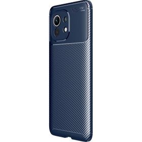 Teleplus Xiaomi Mi 11 Lüks Kamera Korumalı Karbon Tam Kapatan Ekran Koruyucu Lacivert Silikon Cep Telefonu Kılıf