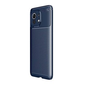 Teleplus Xiaomi Mi 11 Lüks Kamera Korumalı Karbon Tam Kapatan Ekran Koruyucu Lacivert Silikon Cep Telefonu Kılıf